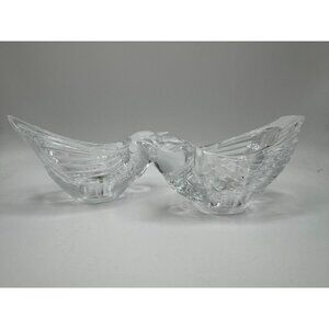 Set of 2 Cristal d'Arques 24% Lead BIRDS Candle Holder  France Crystal Art Glass